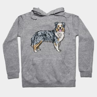 Australian Shepherd Dog Cartoon | Blue Merle | Aussie Hoodie